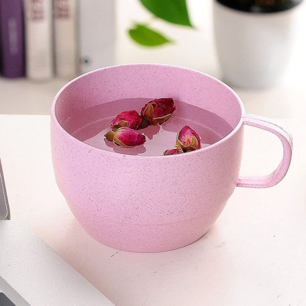 Wheat Straw Coffee Cup Tea Milk Breakfast Cups (Beige) - Image 6