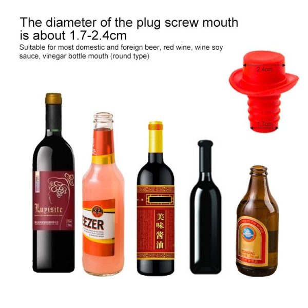 Silica Gel Top Hat Fresh Wine Corks Cruet Red Wine Stopper (Yellow) - Image 4