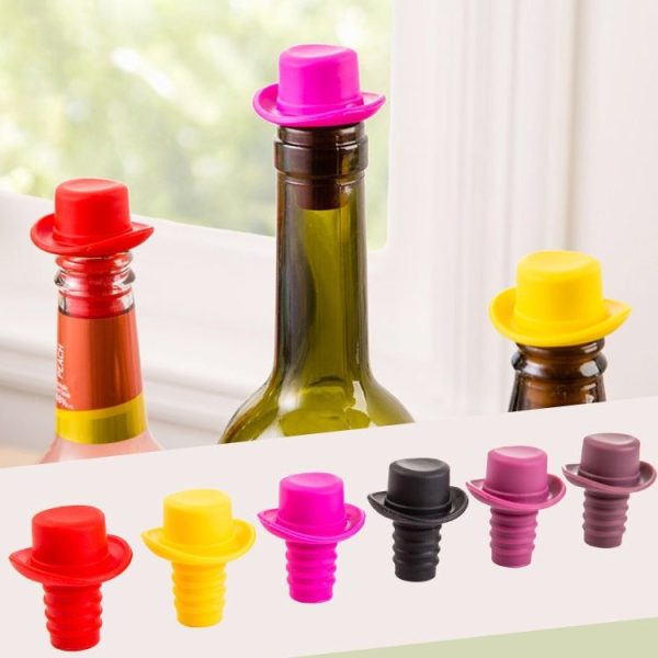 Silica Gel Top Hat Fresh Wine Corks Cruet Red Wine Stopper (Yellow) - Image 5