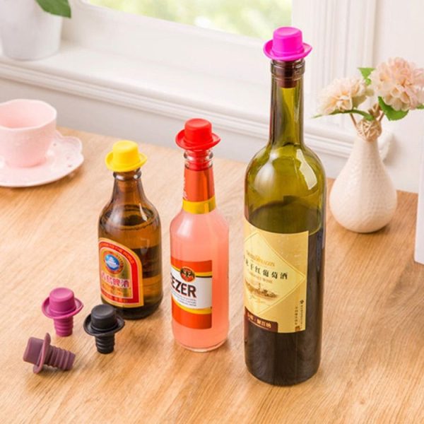 Silica Gel Top Hat Fresh Wine Corks Cruet Red Wine Stopper (Yellow) - Image 8