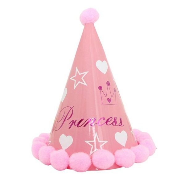 3 PCS Children Age Dress up Party Supplies Ball Birthday Hat Paper Rainbow Pom-pom Cap, Color: Style and Color Random Delivery - Image 7