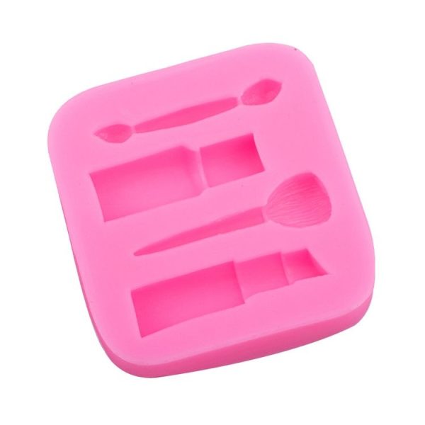 2 PCS Lipstick Eyebrow Pencil Makeup Tool Shape Silicone Fondant Cake Mold Chocolate Mold Clay Mold - Image 2
