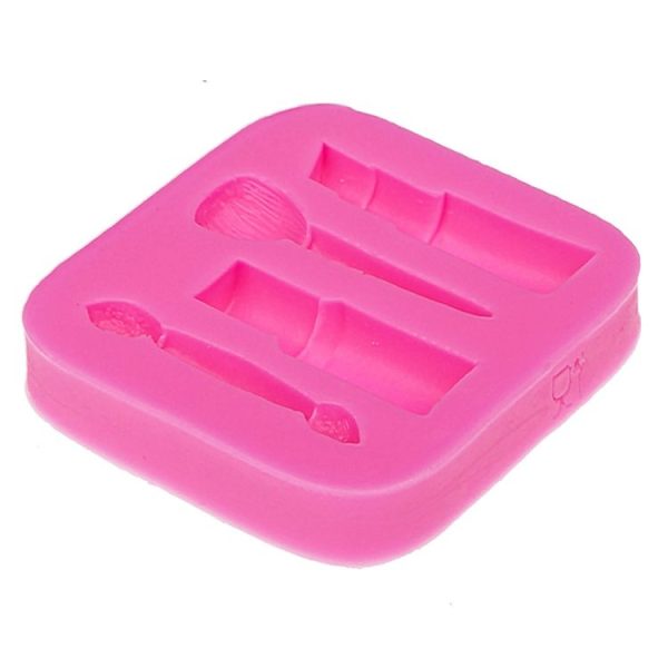 2 PCS Lipstick Eyebrow Pencil Makeup Tool Shape Silicone Fondant Cake Mold Chocolate Mold Clay Mold - Image 3