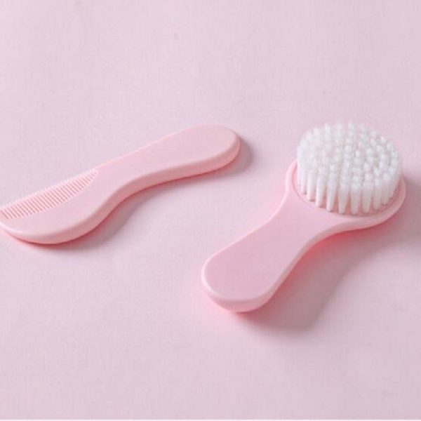 2 in 1 Soft Baby Descaling Comb Massage Soft Brush (Pink)