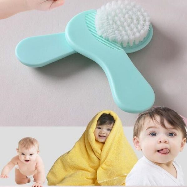 2 in 1 Soft Baby Descaling Comb Massage Soft Brush (Pink) - Image 5