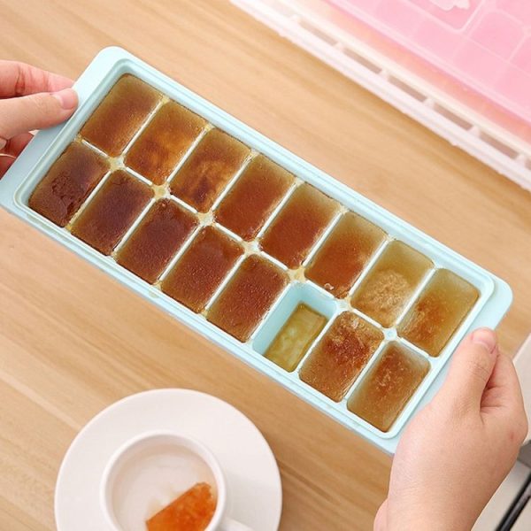 Candy Color Creative Ice Cream Ice Lattice Ice Cube Mold with Lid (Blue) - Image 6