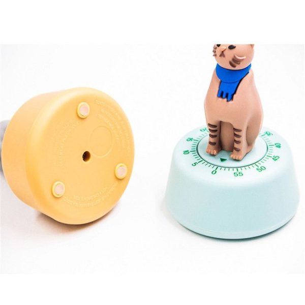 Cartoon Cat Shape Countdown Timer Student Learning Time Manager Kitchen Timer Mechanical Reminder (Grass Green) - Image 4