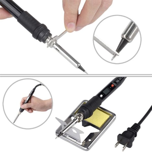 908S 80W LCD Thermostat Soldering Iron Constant Temperature Soldering Iron, Plug Type: EU Plug (Black) - Image 7