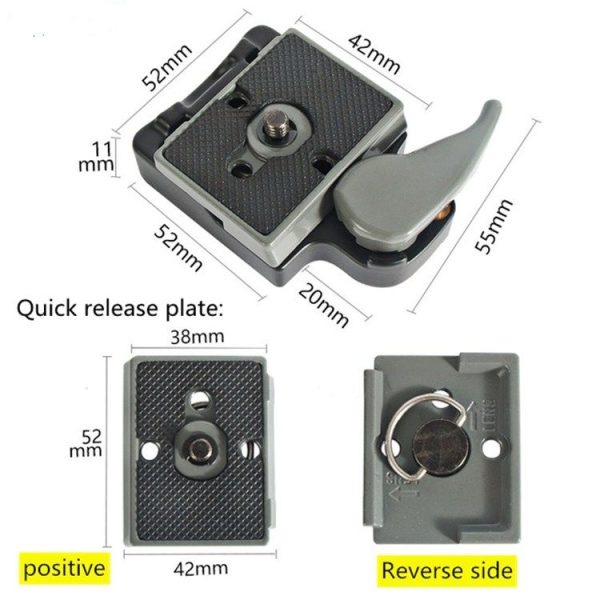 BEXIN Tripod Head Quick Release Plate Holder For Manfrotto 200PL-14 (Black) - Image 7
