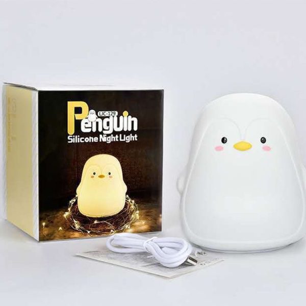 Penguin Silicone Pat Night Light Children Bedside Atmosphere Lamp (White) - Image 10