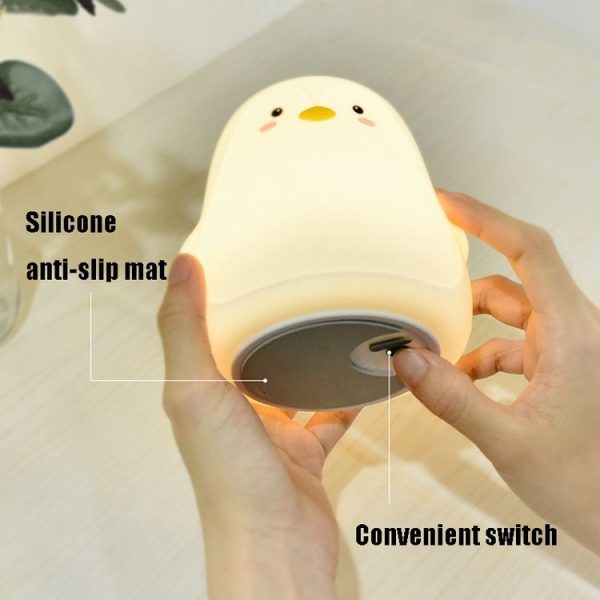 Penguin Silicone Pat Night Light Children Bedside Atmosphere Lamp (White) - Image 3