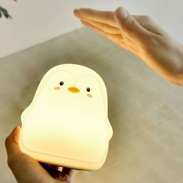Penguin Silicone Pat Night Light Children Bedside Atmosphere Lamp (White) - Image 5