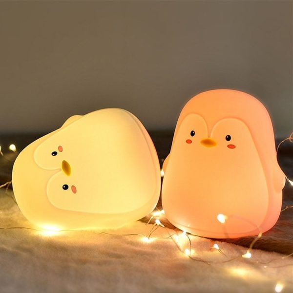 Penguin Silicone Pat Night Light Children Bedside Atmosphere Lamp (White) - Image 6