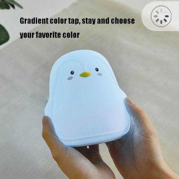 Penguin Silicone Pat Night Light Children Bedside Atmosphere Lamp (White) - Image 7