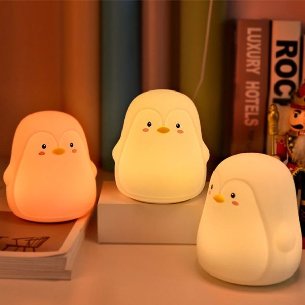 Penguin Silicone Pat Night Light Children Bedside Atmosphere Lamp (White) - Image 8