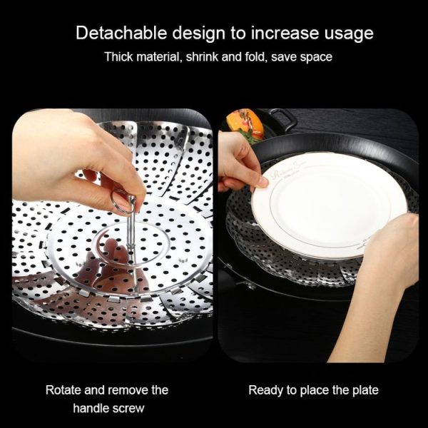 Stainless Steel Folding Retractable Lotus Steamer Tray - Image 6
