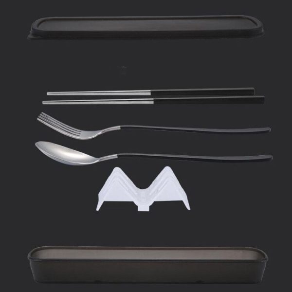 3pcs / Set Portable Stainless Steel Tableware Creative Set Chopsticks Spoon Fork Gift, Color: Red - Image 3