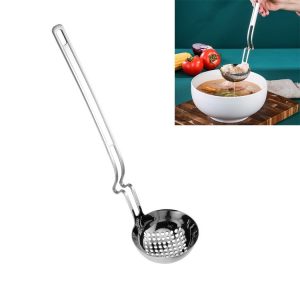 Stainless Steel Hot Pot Hanging Wall Spoon Creative Fishing Spoon Porridge Spoon, Style: Colander