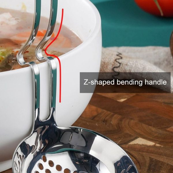 Stainless Steel Hot Pot Hanging Wall Spoon Creative Fishing Spoon Porridge Spoon, Style: Colander - Image 5