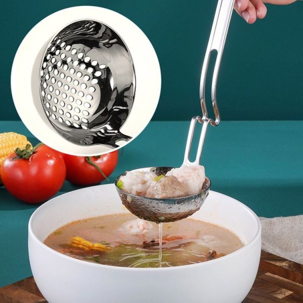 Stainless Steel Hot Pot Hanging Wall Spoon Creative Fishing Spoon Porridge Spoon, Style: Colander - Image 6