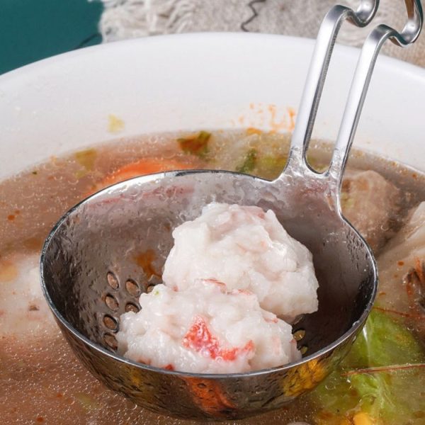 Stainless Steel Hot Pot Hanging Wall Spoon Creative Fishing Spoon Porridge Spoon, Style: Colander - Image 8