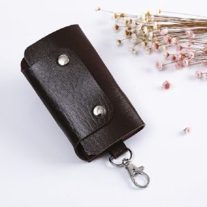 2 PCS Leather Car Key Cover Key Case (Coffee)