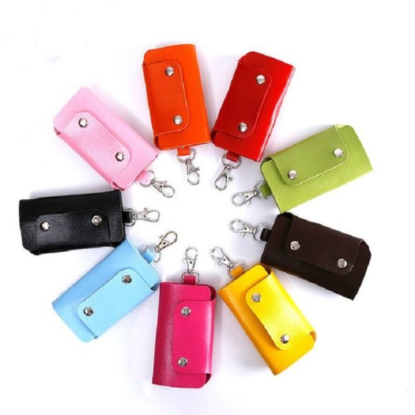 2 PCS Leather Car Key Cover Key Case (Coffee) - Image 7