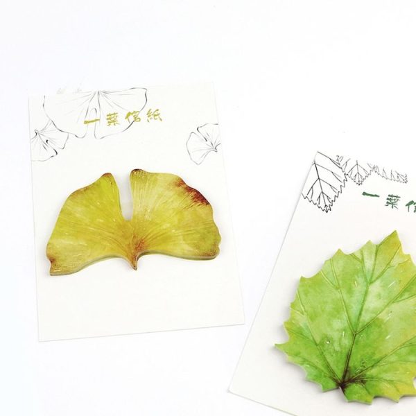 4 PCS Leaf Memo Pad Sticky Note Paper Sticker Stationery (Light green) - Image 5