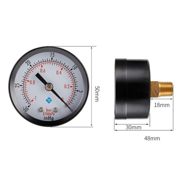 Double Scale Vacuum Mini Shockproof Pressure Gauge - Image 2