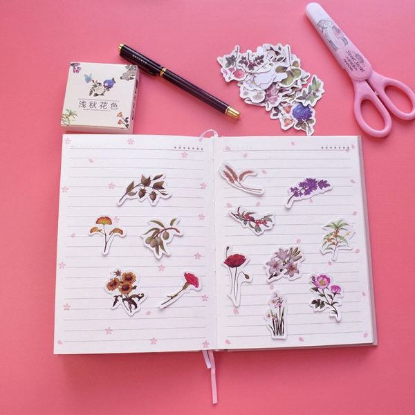 2 PCS Time Wheel Account Material Decoration Sticker Boxed DIY Color Cute Print Hand Account Diary Small Fresh Memo Pad (A Flower Blossoming) - Image 4