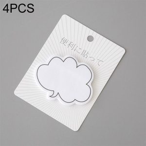 4 PCS Creative Simple Dialog Box Series Post-it Notes Small Account Fresh Messages N Times Posts ( Cloud)