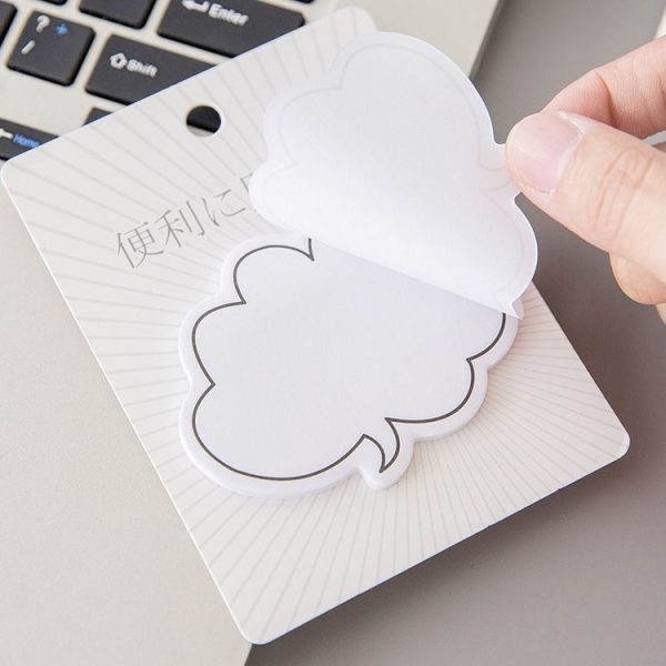 4 PCS Creative Simple Dialog Box Series Post-it Notes Small Account Fresh Messages N Times Posts ( Cloud) - Image 3