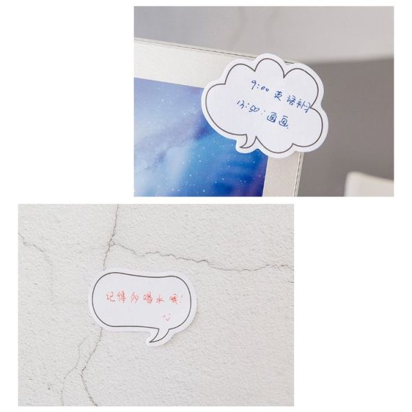 4 PCS Creative Simple Dialog Box Series Post-it Notes Small Account Fresh Messages N Times Posts ( Cloud) - Image 5