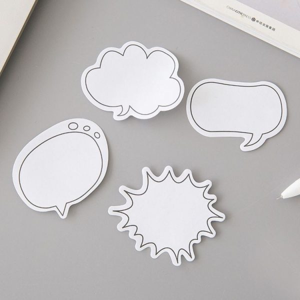 4 PCS Creative Simple Dialog Box Series Post-it Notes Small Account Fresh Messages N Times Posts ( Cloud) - Image 6