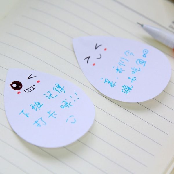 5 PCS Water Drop Sticky Posts Message Sticker Cute Smiley Face N Times Post (Wink) - Image 6