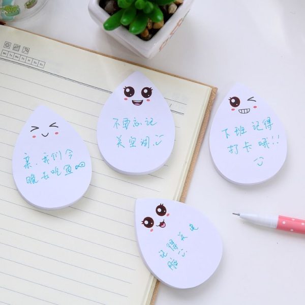 5 PCS Water Drop Sticky Posts Message Sticker Cute Smiley Face N Times Post (Wink) - Image 7