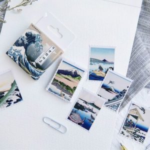 2 PCS Ukiyo-E Picture Self-Adhesive Stickers Hand-Made Albums Decorative Seals