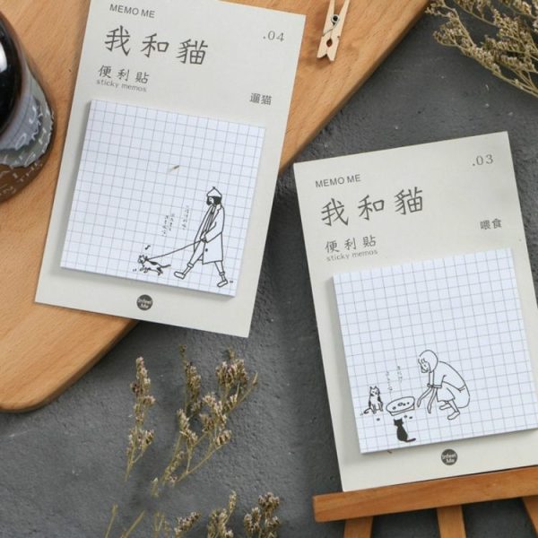 I and Cat Written Words Cute Pet Cartoon Animal Memo Pad Paper Sticky Notes Post Notepad Tationery (Snoring) - Image 5