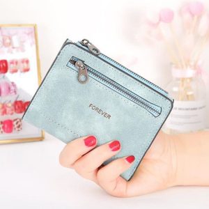 Simple Sewing Thread Fashion Letter Short Wallet (Green)