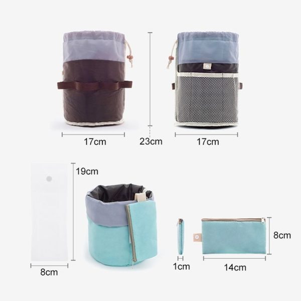 Large-capacity Cosmetic Bag Travel Suit Wash Bag Outdoor Waterproof Storage Bag Cylinder Wash Bag (Maca pink) - Image 3