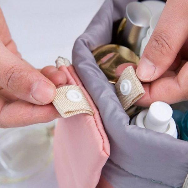 Large-capacity Cosmetic Bag Travel Suit Wash Bag Outdoor Waterproof Storage Bag Cylinder Wash Bag (Maca pink) - Image 8