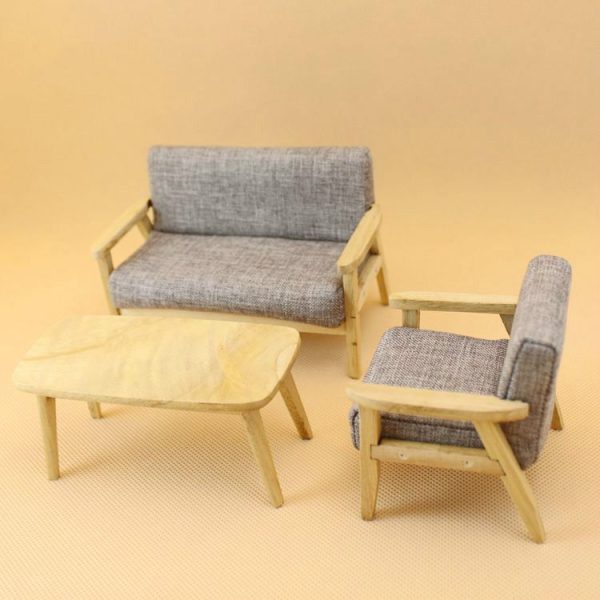 22112 Doll House Manual Simulation Mini Furniture Sofa Children's Educational Toys Double Sofa - Image 4