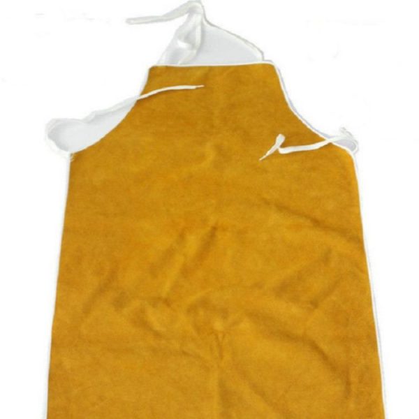 Full Leather Electric Welding Apron High Temperature Fireproof Star Splash Protective Clothing (Orange) - Image 2