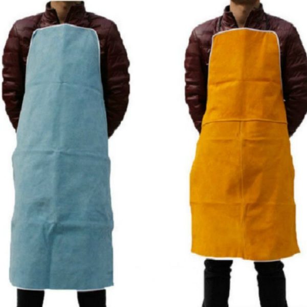Full Leather Electric Welding Apron High Temperature Fireproof Star Splash Protective Clothing (Orange) - Image 4