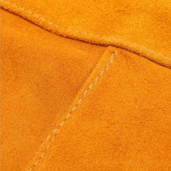Full Leather Electric Welding Apron High Temperature Fireproof Star Splash Protective Clothing (Orange) - Image 4