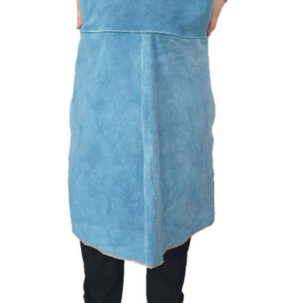 Full Leather Electric Welding Apron High Temperature Fireproof Star Splash Protective Clothing (Orange) - Image 5