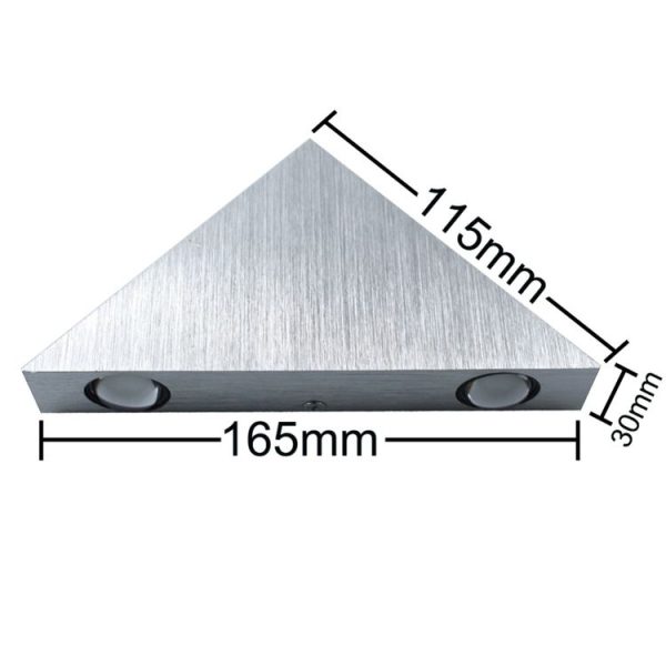 3W Aluminum Triangle Wall Lamp Home Lighting Indoor Outdoor Decoration Light, AC 85-265V (Purple Light) - Image 11