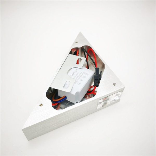 3W Aluminum Triangle Wall Lamp Home Lighting Indoor Outdoor Decoration Light, AC 85-265V (Purple Light) - Image 12