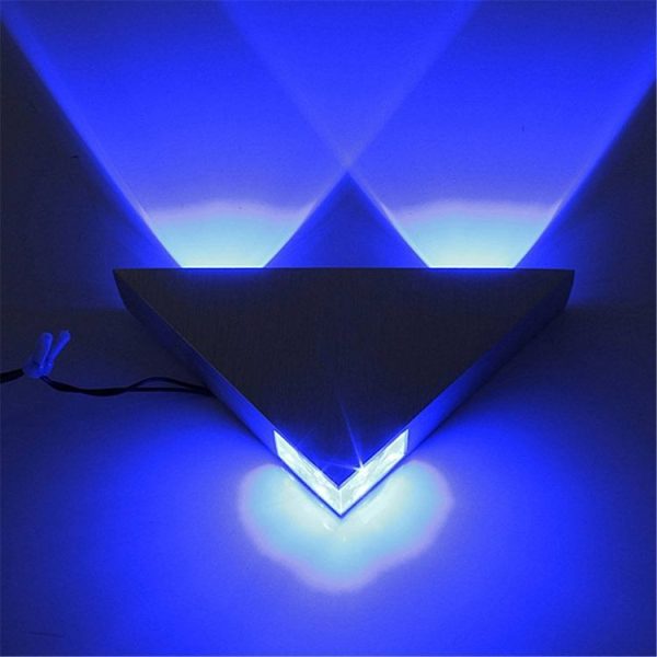 3W Aluminum Triangle Wall Lamp Home Lighting Indoor Outdoor Decoration Light, AC 85-265V (Purple Light) - Image 3