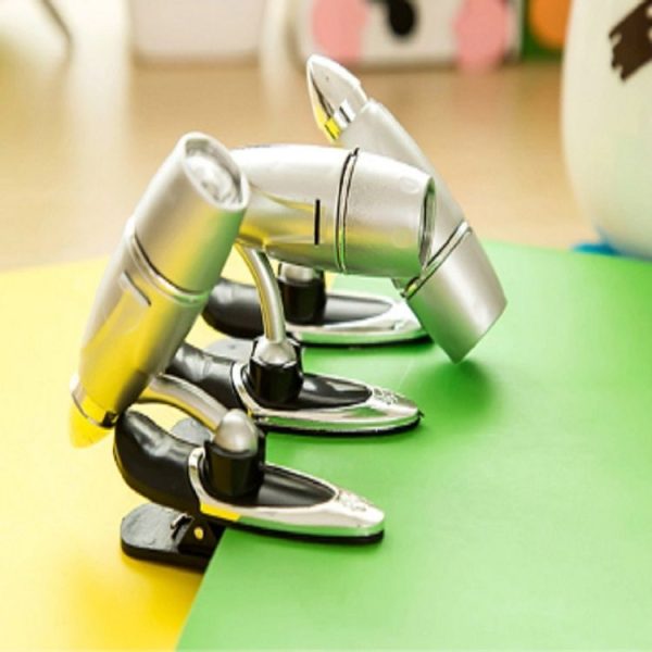 2 PCS Super Bright Mini Plastic Bullet Clip Reading Desk Lamps - Image 6